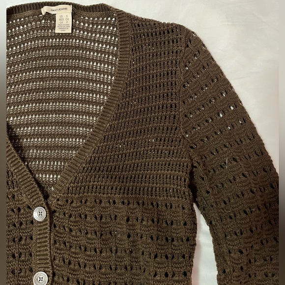 DKNY Jeans | Half Sleeves Brown Cardigan - Picture 5 of 8